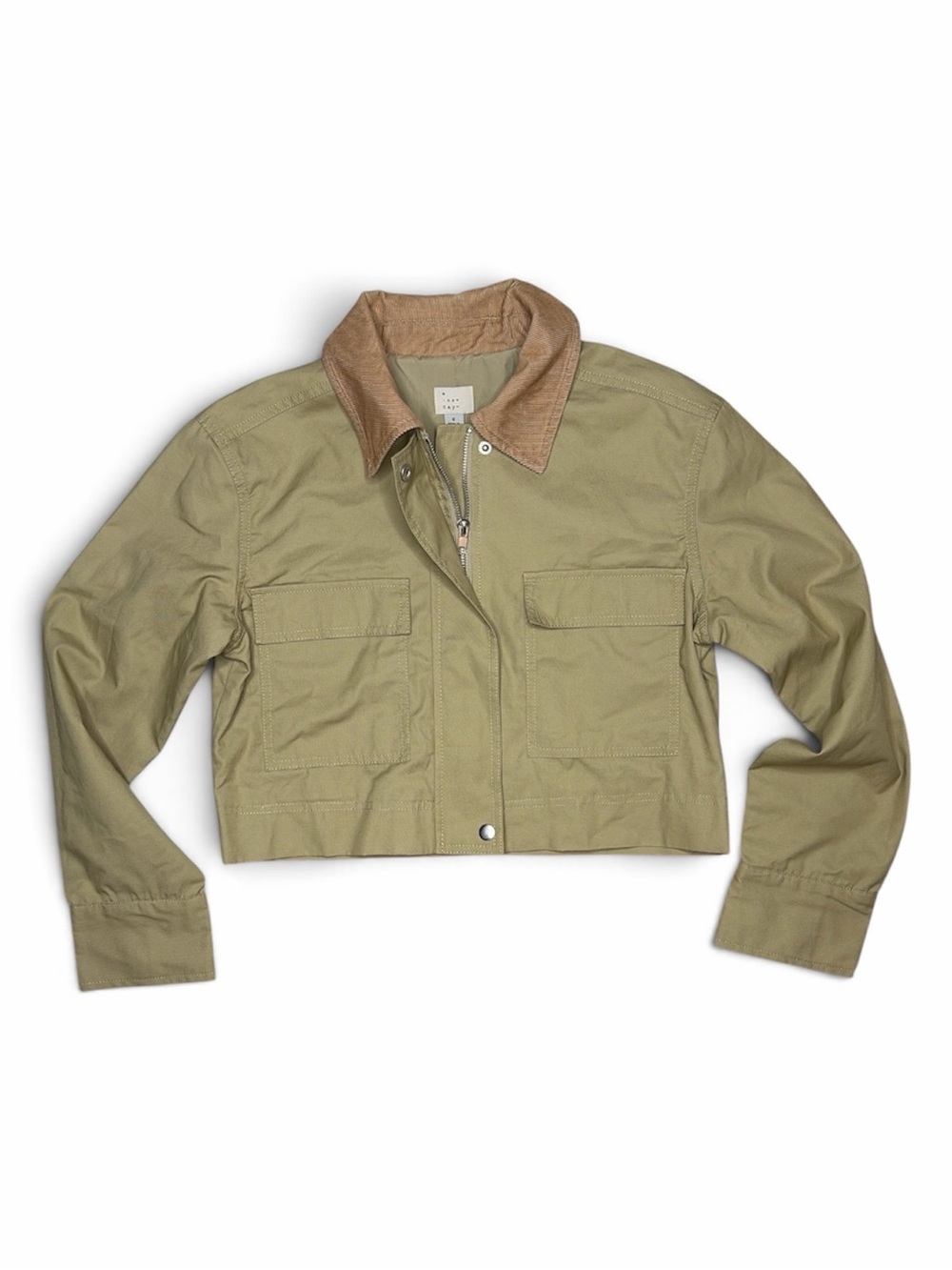 NWT A New Day Tan Cropped Utility Jacket /Cropped Barn Jacket Size Small